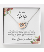 Husband To Wife 10th Wedding Anniversary Romantic Gift Unique Heart Neck... - £35.58 GBP+