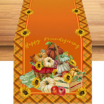 Linen Friendsgiving Table Runner Thanksgiving Tablecloth 13X72&quot; - $9.41