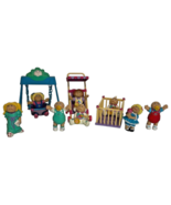 Vintage 1984 2&quot; Cabbage Patch Kid Dolls with Stroller Swing Crib Lot of ... - $53.89
