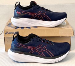 ASICS Men&#39;s Gel-Nimbus 25 Running Shoes Sz 10 Midnight/Electric Red - £58.62 GBP