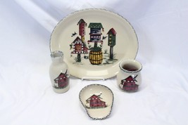 Home and Garden Birdhouse Platter Spoon Rest Candle Bottle 1998 Lot of 4 - $29.39