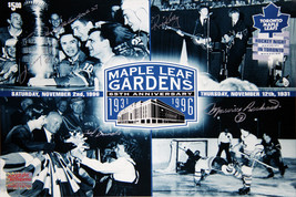 Maple Leaf Gardens 65th Annversary 11x14 w/ 5 Autographs - £165.13 GBP
