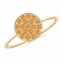 ANGARA Pave Set Round Citrine Cluster Disc Ring for Women in 14K Solid Gold - £380.50 GBP