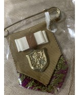 Retro Medal Pin Badge Fabric Badge Brown Beige - €16,39 EUR
