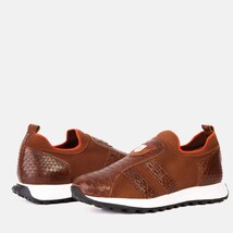 The Aslan Tan Knitted & Leather Men Sneaker image 3