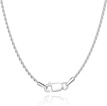 Diamond Cut 925 Sterling Silver Chain Rope Chain Italian Silver Necklace 18&quot; - £24.01 GBP