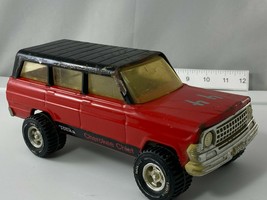 Vintage Tonka Cherokee Chief Jeep 9&quot; Inch Red &amp; Black Pressed Steel Vtg **Rare* - £122.20 GBP