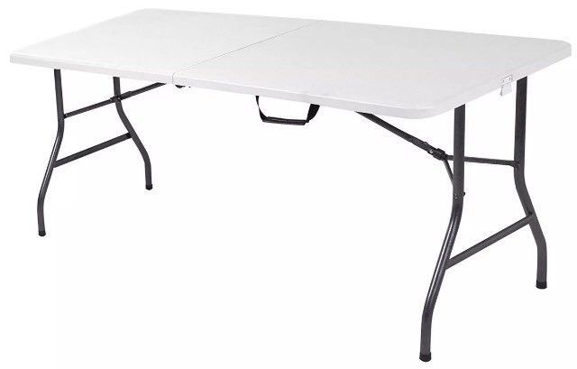 Primary image for Cosco Deluxe 6 foot x 30 inch Fold-In-Table Blow Molded Folding White Table