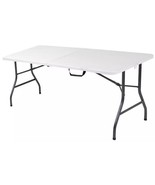 Cosco Deluxe 6 foot x 30 inch Fold-In-Table Blow Molded Folding White Table - £47.40 GBP