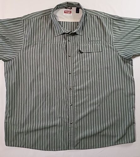 Primary image for Wrangler Mens Size 3XL Button Up Premium Quality Gray Green Check Utility
