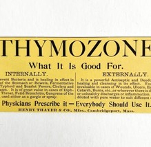 Thayer&#39;s Thymozone Medicine 1894 Advertisement Victorian Medical 3 ADBN1L - £10.19 GBP