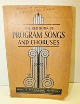 Vintage 1933 The Red Book Of Program Songs &amp; Choruses Hall McCreary Comp... - £11.82 GBP