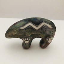 An item in the Pottery & Glass category: Raku Pottery Bear Fetish Figurine Iridescent 3.5 x 2 x 1.25 inch