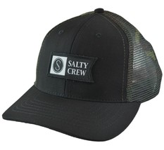 Salty Crew Pinnacle Retro Trucker Adjustable Mesh Back Black &amp; Camo Snapback - £17.72 GBP