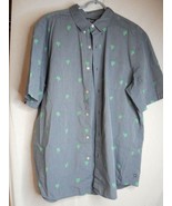 Chaps Short sleeve Size XXL  cotton bend Blue grey Palm tree Shirt - $23.19