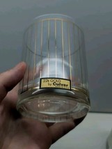 Culver Vintage 22k Gold Striped Set of 3 Lowball Glasses USA Old Fashion Clear - $42.04