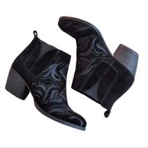 Fergie Lexy Black Silver Embroidered Beaded Heeled Ankle Boots Booties SIZE 6 - £38.08 GBP