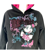 Minnie Mouse Disney Zip Hoodie Sweatshirt size XL Ladies Glam Sparkles S... - £26.73 GBP