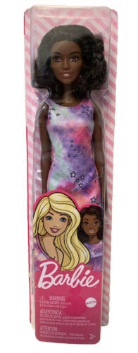 Barbie Doll MATTEL 2020 Wearing Barbie Logo Tie-Dye Dress African-American - $37.99