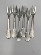Set of 6 Novargent French Stainless Steel FIDDLE design Pastry Forks - $89.99