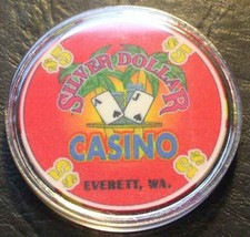 (1) $5. Silver Dollar Casino Chip - Everett, Washington - 2005 - $7.69