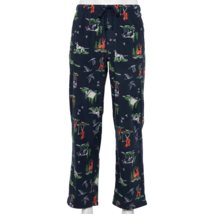 NEW Mens Big &amp; Tall Sonoma Microfleece Pajama PJ Pants 1XB navy w/ dogs deer - £11.95 GBP