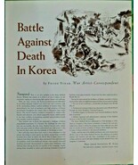 Vintage Illustrations &quot;Battle Against Death In Korea&quot;by war artist F.Vid... - $942.28 MXN