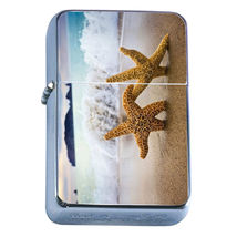 Windproof Refillable Flip Top Oil Lighter Starfish D2 Sea Star Ocean Fish - £11.94 GBP