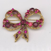 Vintage Weiss Crystal Bow Brooch, Elegant Pin is Studded with Chaton and Marquis - £120.21 GBP