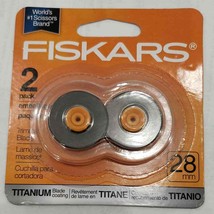 Fiskars 157390-1001 Titanium Rotary Replacement Blades, 28mm, 2 Pack - £10.11 GBP