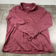 Untuckit Shirt Mens Medium Red Long Sleeve Polo - $15.68