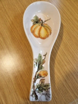 Maxcers Pumpkin Flower Ceramic Spoon Rest Holder - £19.38 GBP