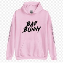 Bad Bunny Hoodie Design Front and Sleeves sweatshirt size. L Large - $51.33