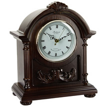 Bedford Clock Collection Wood Mantel Clock with Chimes - £72.06 GBP