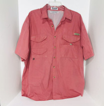 Columbia PFG Short Sleeve Fishing Shirt Vented Men&#39;s XL Salmon / Pink - £13.97 GBP