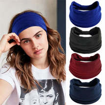 New Boho Solid Color Wide Headbands Vintage Knot Elastic Turban Headwrap for Wom - £1.56 GBP+