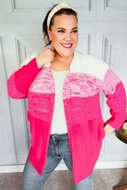 Always Fun Fuchsia Ombre Cable Knit Cardigan - £19.65 GBP