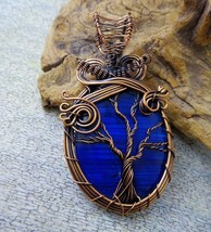Tree of Life Copper Wire Wrapped Pendant Stunning Large Labradorite - £21.56 GBP