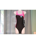 NWT Swimsuit Speedo Boom Splice Super Pro Back - PowerFLEX Black Pink Sz... - £36.68 GBP