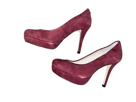 Michael Kors Platform Heals Womens 6M Used Burgundy Suede Heels - £19.06 GBP