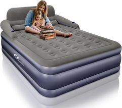 Multi-Purpose Queen Size Inflatable Air Mattress with Headboard for Home and Cam - £117.99 GBP