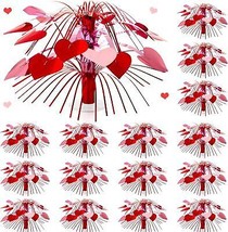 Beeveer 16 Pcs Valentine&#39;s Day Metallic Foil Spray Centerpieces for Tables Heart - £35.51 GBP