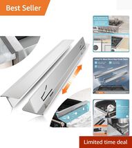 Elegant Silver Stove Gap Filler Set, 13.8"-27.5" Heat Resistant &amp; Easy t... - $52.42