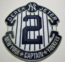 New York Yankees Derek Jeter 2~NY Embroidered PATCH~3 7/8&quot; x 3 1/2&quot;~Iron On~MLB - £3.87 GBP