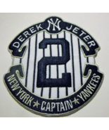 New York Yankees Derek Jeter 2~NY Embroidered PATCH~3 7/8" x 3 1/2"~Iron On~MLB - £3.81 GBP