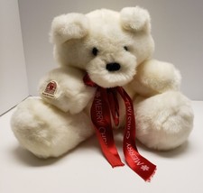 1985 Heartline Plush Bear Merry Christmas Bow - £9.40 GBP