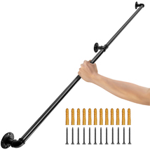 VEVOR 5FT Pipe Stair Handrail 440LBS Carbon Steel Wall Mount Indoor/Outdoor - $28.99