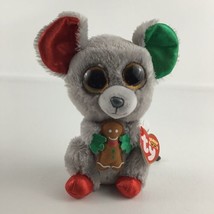 Ty Beanie Boos Mac Holiday Mouse 6&quot; Plush Stuffed Animal Toy Sparkle wit... - £19.42 GBP