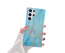 Anymob Samsung Phone Case Blue Crack Granite Marble For S22 Ultra S21 Plus S20  - £18.88 GBP