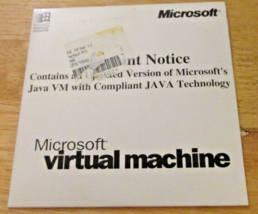 Microsoft Virtual Machine - CD-ROM - 1999 - For Windows Nt &amp; &#39;98 - Euc - £7.98 GBP